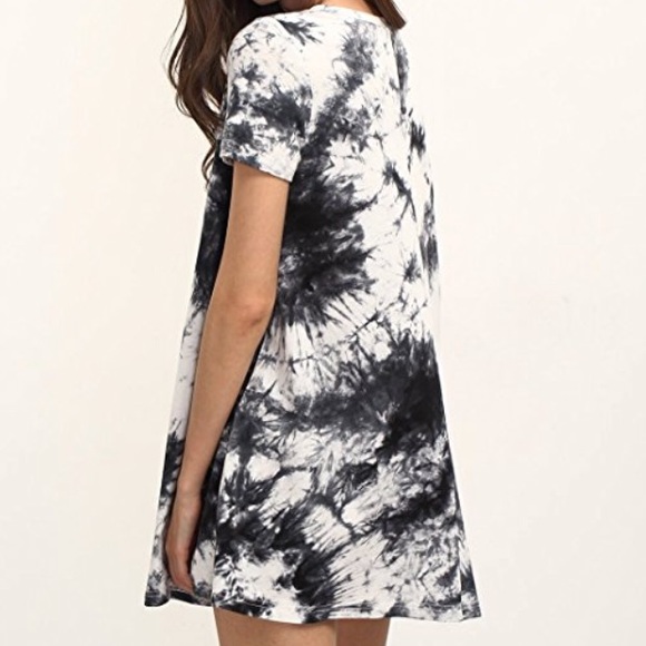 🖤SOLD!🆕 Amelia Black Tie Dye Swing Dress🖤NWT🖤 - Picture 4 of 8